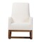 Baxton Studio Yashiya MidCentury Modern OffWhite Boucle Upholstered and Walnut Brown Finished Wood Rocking Chair 225-12925-ZORO - alternate 5